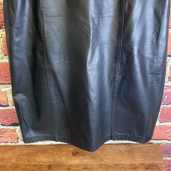 Daniel Marcus Vintage Black Leather Pencil Skirt Size S - Picture 4 of 11